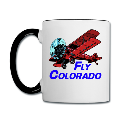 Fly Colorado - Biplane - Contrast Coffee Mug - white/black