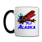 Fly Alaska - Biplane - Contrast Coffee Mug - white/black