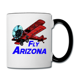 Fly Arizona - Biplane - Contrast Coffee Mug - white/black