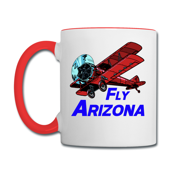 Fly Arizona - Biplane - Contrast Coffee Mug - white/red