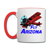 Fly Arizona - Biplane - Contrast Coffee Mug - white/red