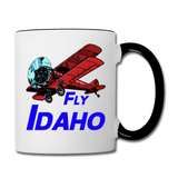 Fly Idaho - Biplane - Contrast Coffee Mug - white/black