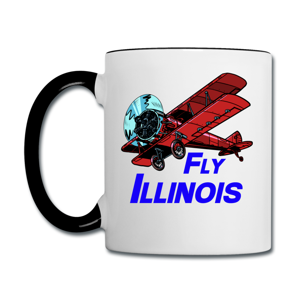 Fly Illinois - Biplane - Contrast Coffee Mug - white/black