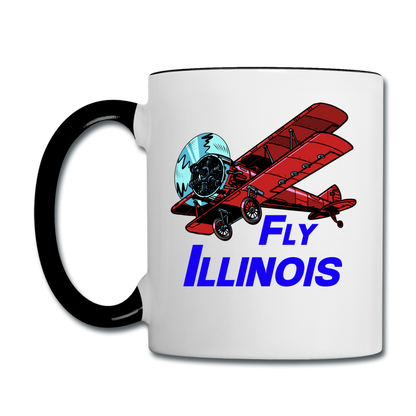 Fly Illinois - Biplane - Contrast Coffee Mug - white/black