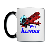 Fly Illinois - Biplane - Contrast Coffee Mug - white/black