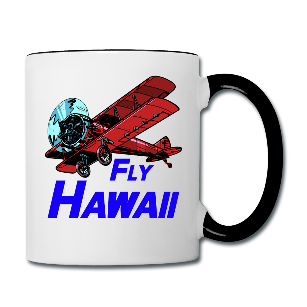 Fly Hawaii - Biplane - Contrast Coffee Mug - white/black