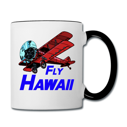 Fly Hawaii - Biplane - Contrast Coffee Mug - white/black