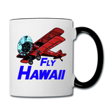 Fly Hawaii - Biplane - Contrast Coffee Mug - white/black