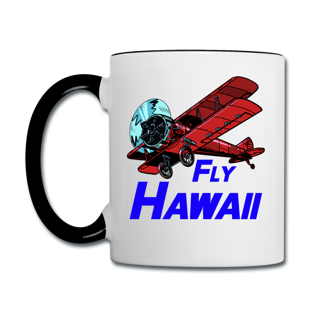 Fly Hawaii - Biplane - Contrast Coffee Mug - white/black