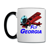 Fly Georgia - Biplane - Contrast Coffee Mug - white/black