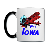 Fly Iowa - Biplane - Contrast Coffee Mug - white/black