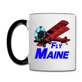 Fly Maine - Biplane - Contrast Coffee Mug - white/black