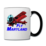 Fly Maryland - Biplane - Contrast Coffee Mug - white/black