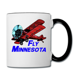 Fly Minnesota - Biplane - Contrast Coffee Mug - white/black