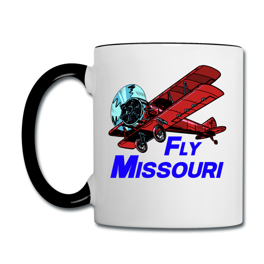 Fly Missouri - Biplane - Contrast Coffee Mug - white/black