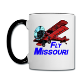 Fly Missouri - Biplane - Contrast Coffee Mug - white/black