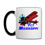 Fly Mississippi - Biplane - Contrast Coffee Mug - white/black