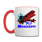 Fly Mississippi - Biplane - Contrast Coffee Mug - white/red