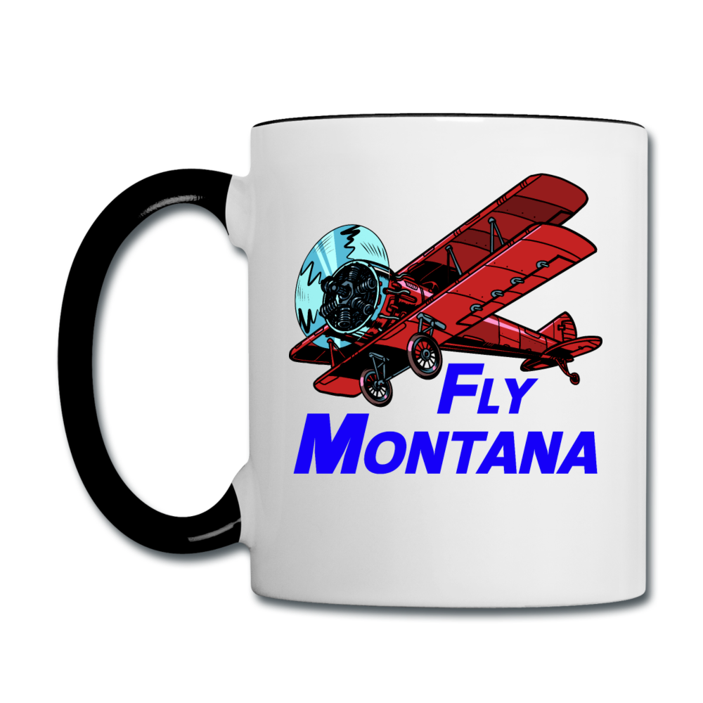 Fly Montana - Biplane - Contrast Coffee Mug - white/black