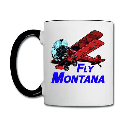 Fly Montana - Biplane - Contrast Coffee Mug - white/black