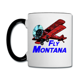 Fly Montana - Biplane - Contrast Coffee Mug - white/black