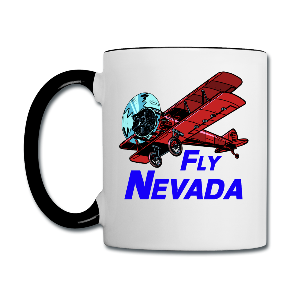 Fly Nevada - Biplane - Contrast Coffee Mug - white/black