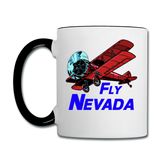 Fly Nevada - Biplane - Contrast Coffee Mug - white/black
