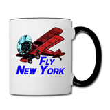 Fly New York - Biplane - Contrast Coffee Mug - white/black