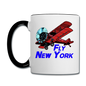 Fly New York - Biplane - Contrast Coffee Mug - white/black