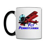 Fly Pennsylvania - Biplane - Contrast Coffee Mug - white/black