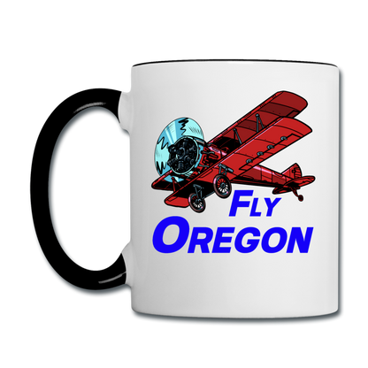 Fly Oregon - Biplane - Contrast Coffee Mug - white/black