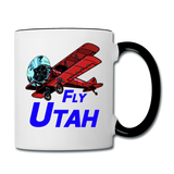 Fly Utah - Biplane - Contrast Coffee Mug - white/black
