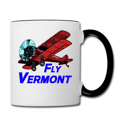 Fly Vermont - Biplane - Contrast Coffee Mug - white/black