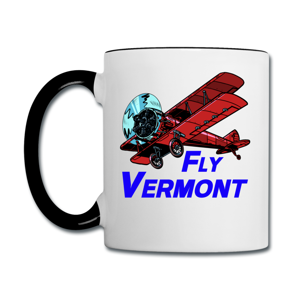 Fly Vermont - Biplane - Contrast Coffee Mug - white/black