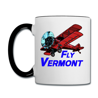 Fly Vermont - Biplane - Contrast Coffee Mug - white/black