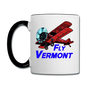 Fly Vermont - Biplane - Contrast Coffee Mug - white/black