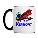 Fly Vermont - Biplane - Contrast Coffee Mug - white/black