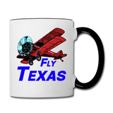 Fly Texas - Biplane - Contrast Coffee Mug - white/black