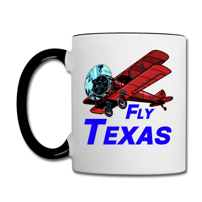 Fly Texas - Biplane - Contrast Coffee Mug - white/black