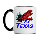 Fly Texas - Biplane - Contrast Coffee Mug - white/black