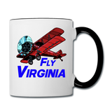 Fly Virginia - Biplane - Contrast Coffee Mug - white/black