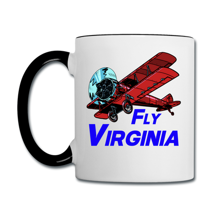 Fly Virginia - Biplane - Contrast Coffee Mug - white/black