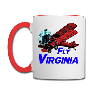 Fly Virginia - Biplane - Contrast Coffee Mug - white/red