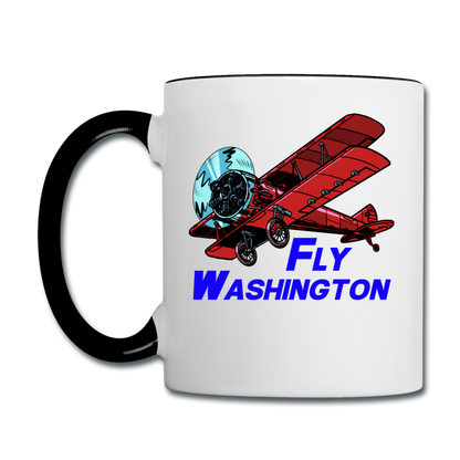 Fly Washington - Biplane - Contrast Coffee Mug - white/black