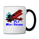 Fly West Virginia - Biplane - Contrast Coffee Mug - white/black