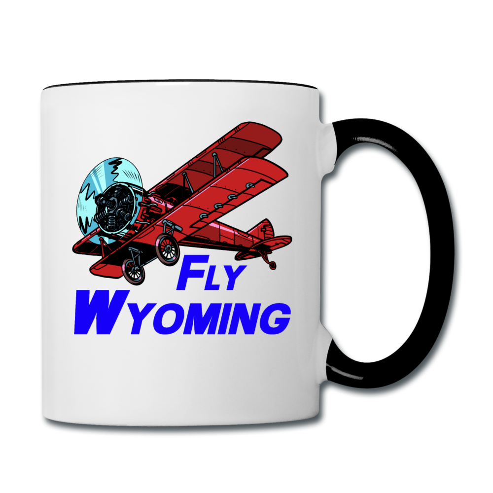 Fly Wyoming - Biplane - Contrast Coffee Mug - white/black