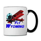 Fly Wyoming - Biplane - Contrast Coffee Mug - white/black
