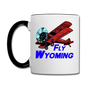 Fly Wyoming - Biplane - Contrast Coffee Mug - white/black