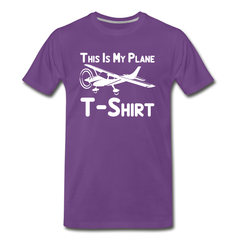 This Is My Plane T-Shirt - Black - Men's Premium T-Shirt - purple