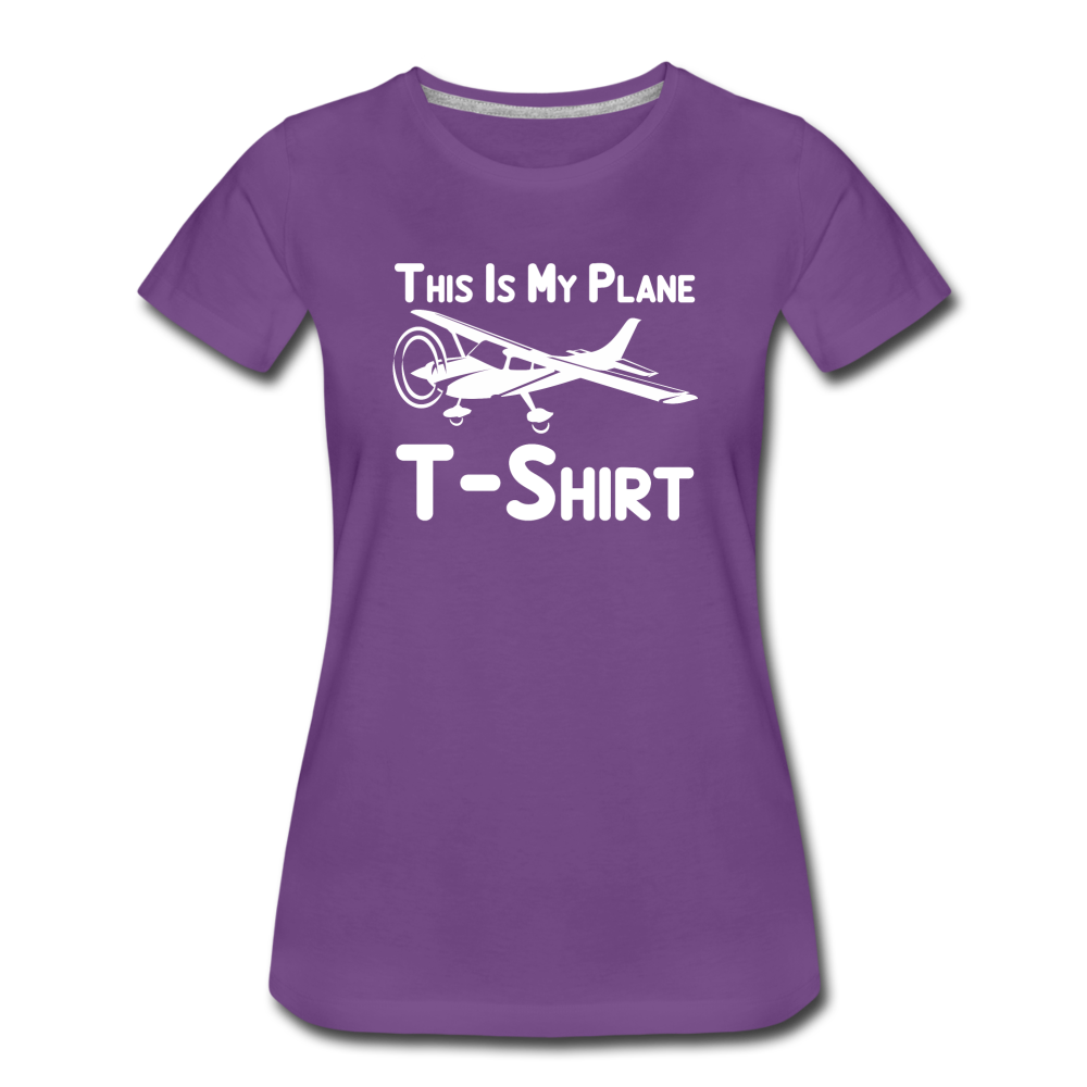 This Is My Plane T-Shirt - Black - Women’s Premium T-Shirt - purple